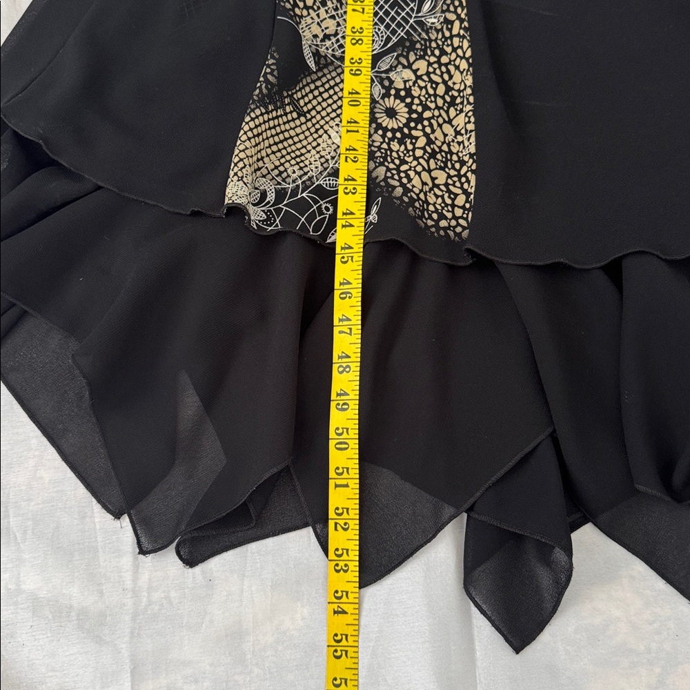 Sharon Max Women Dress Black and Beige Sleeveless Asymmetrical Hem Small Dress - Picture 12 of 16